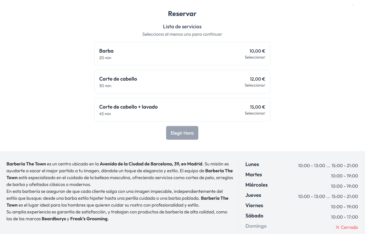 Portal de reservas de Ranle